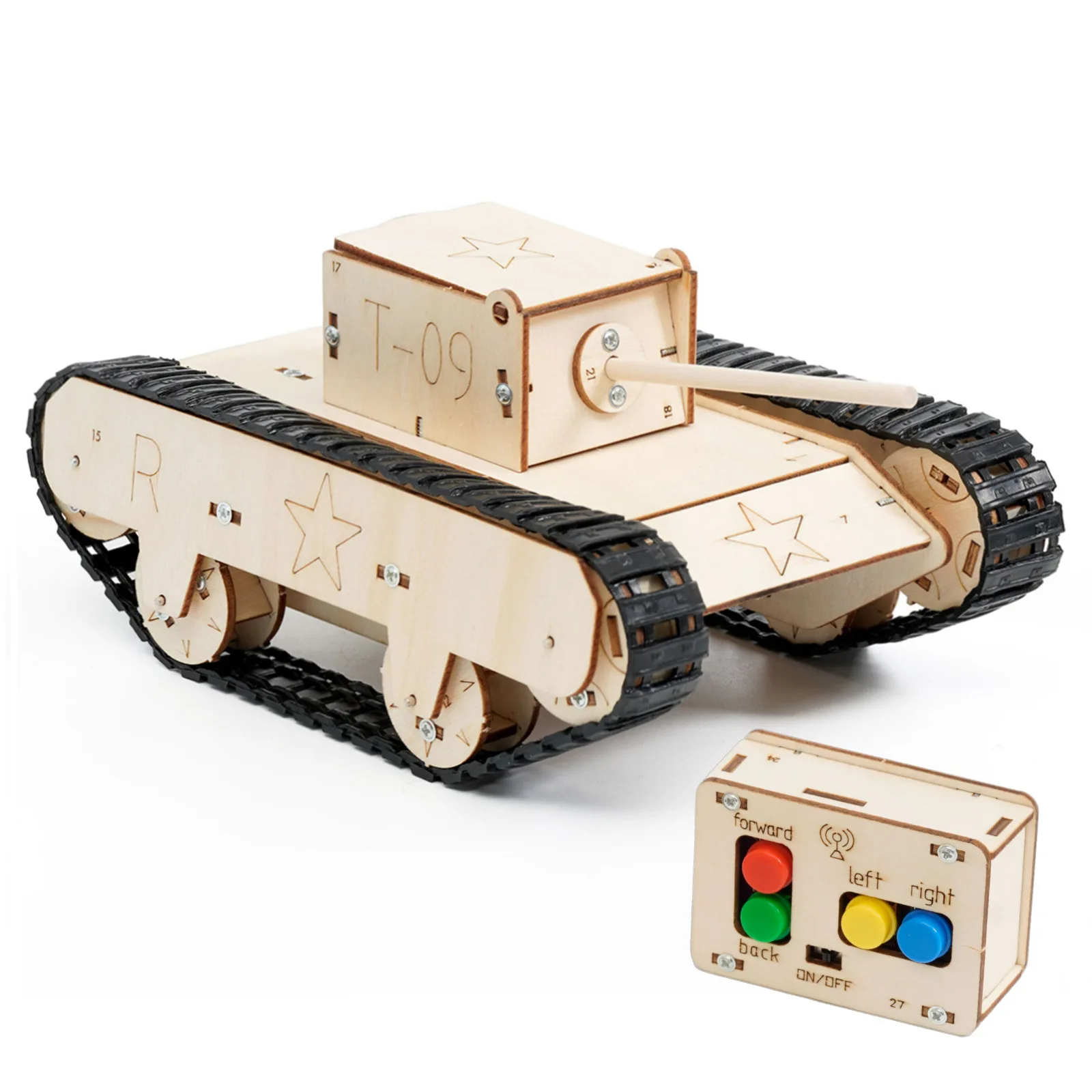 Top Selling Remote Controlled Swerving Tank Science Physic Experiment Gadget Kit Diy 3D Wooden Puzzle Toys for Kids