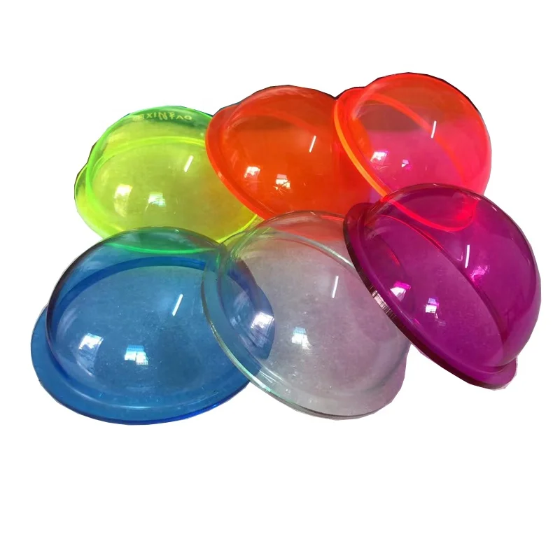 80mm Diameter Acrylic Hemisphere Dome Color Plastic Half Sphere With Flange Customized