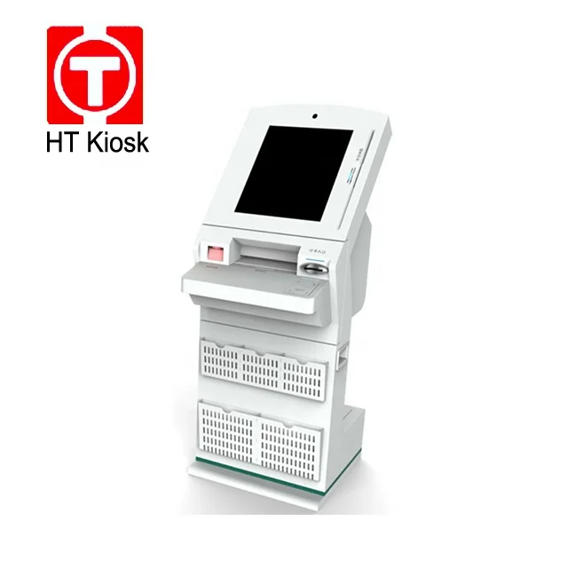 17/22  Touch screen Hospital film printing Barcode scanner Company logo Card reader 16 Pin pad kiosk