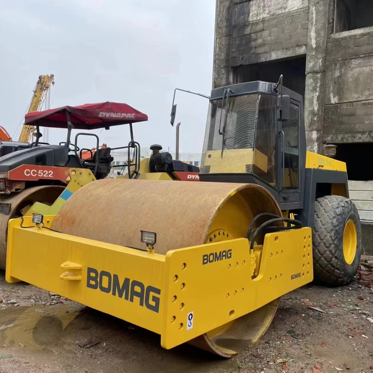 Used Dynapac Bomag CAT Compactor Sheep foot Road Roller Single Drum Rollers for sale