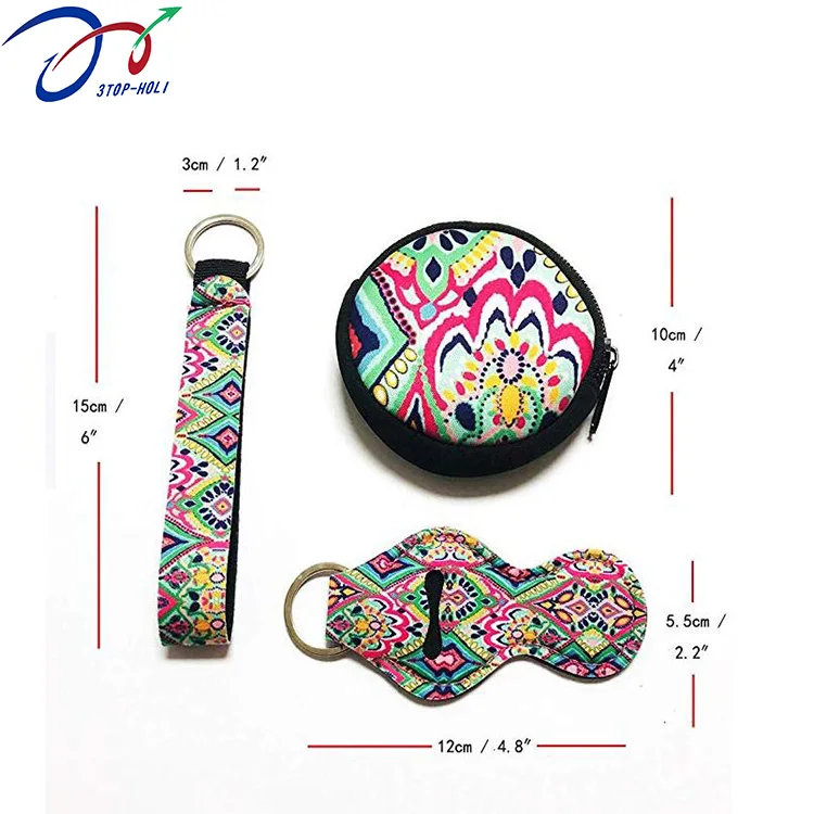 Custom Neoprene Waterproof Insulated Keychain Traveling Coin Purse Pouch Mini Bag Neoprene Coin Purse Bag For Women Girls