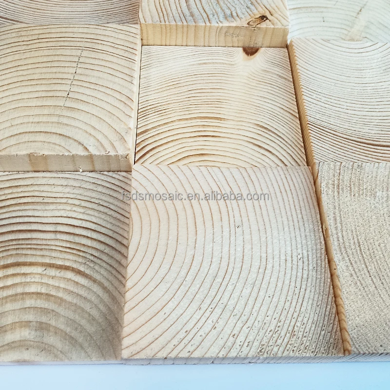 3D Spruce Lumper Wood Wall Mosaic Living Room Bedroom Background Wall Panels Decor interior Mosaics Antique Wooden Tile