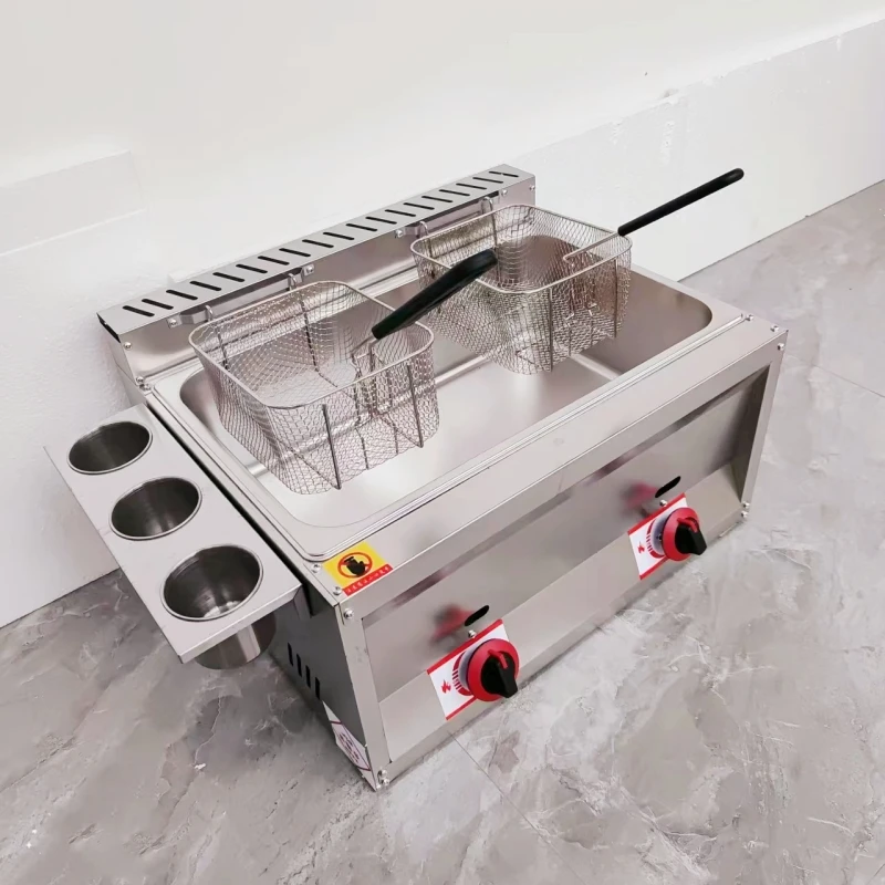 High Quality Commercial Gas Oil Fryer for Potato Chips Chicken Wings Chops Kitchen Machines