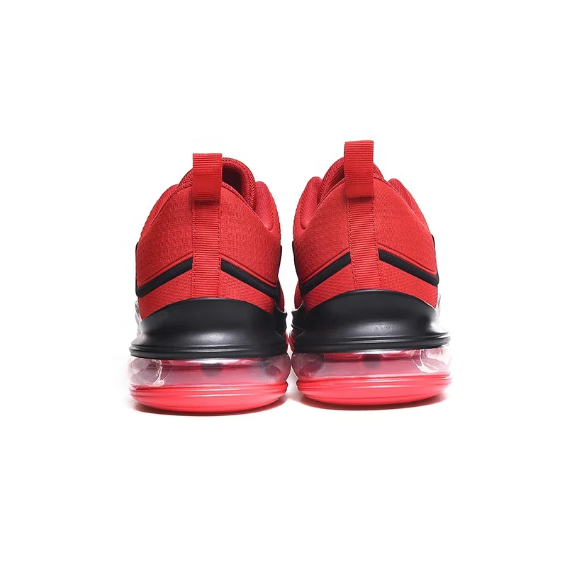 Knit Air Cushion Sport Shoes For Men,2019 Fashion Breathable Red Sneakers,With Fabric Casual Men Running Shoes