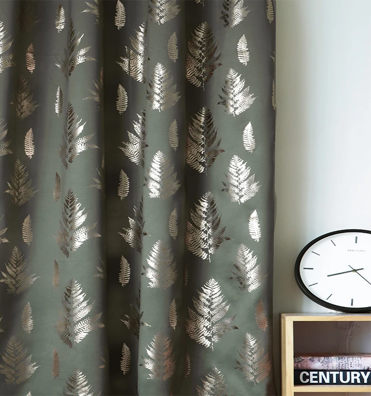 Fabric Blackout Curtains  luxury curtains Factory directly Foil Printed  Window Curtain For living room for Bedroom for hotel