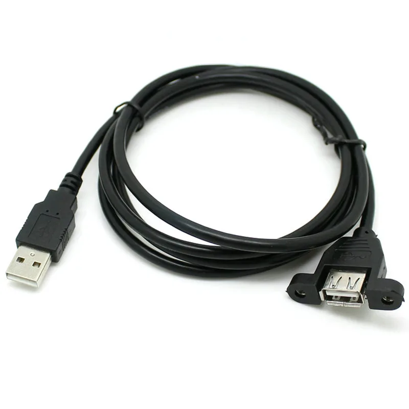 30cm 50cm 100cm Motherboard Internal 9pin Pitch 2.54mm to Dual Port USB 2.0 A Female Screw Lock Panel Mount Cable