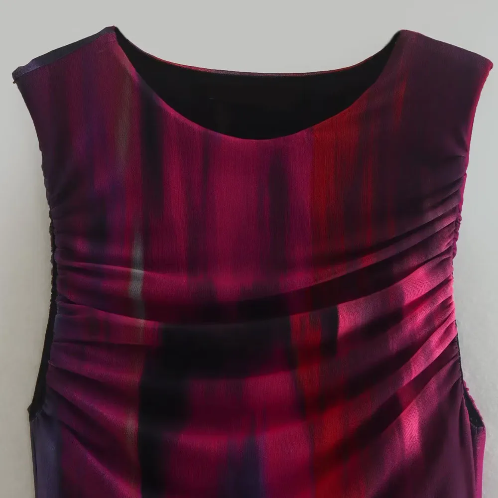 Женское плиссированное платье PB & ZA, винтажное шелковое платье без рукавов на бретельках, осень 2022