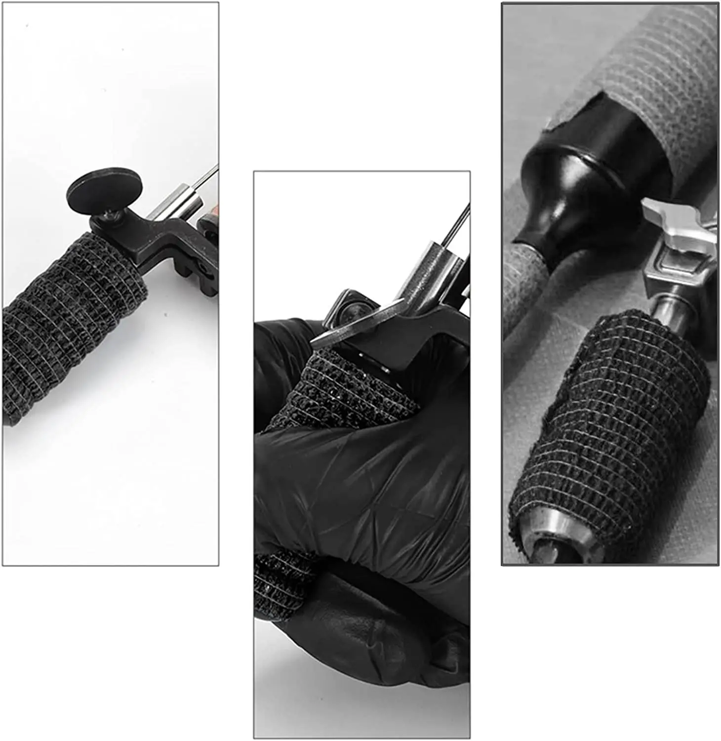 Wholesale Eco-Friendly Tattoo Grip Tape Self-Adhesive Bandage Wrap Black Elastic Tattoo Machine Tape