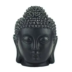 Factory Ceramic wax tart melts essential oil burner candle  holder  buddha head shape in white or black