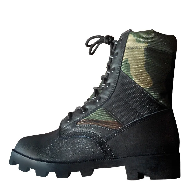 classic 8 inch black leather patrol boots for combat mission