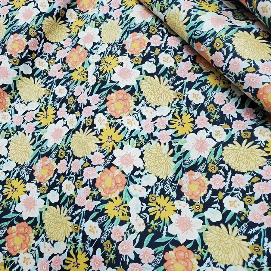 Летняя тонкая небольшая ткань из вискозы с цветочным принтом, женская одежда, вискозная ткань