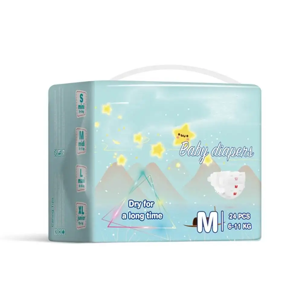 Disposable Baby Diapers with Super Soft Non-woven Disposable Customize Baby Ultra Thin Pampering Disposable Diapers