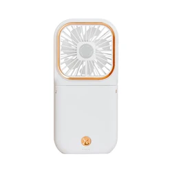 Folding Portable Mini Usb Fan Rechargeable Cooling Hands-free Hanging Neck Band power bank Fan with holder for Outdoor Traveling