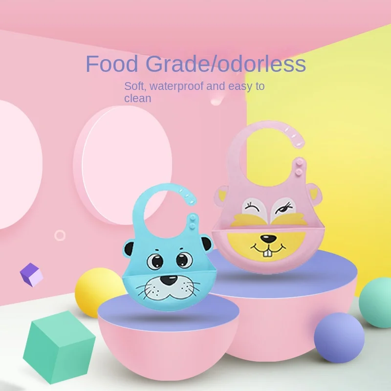 2022 Wholesale Custom Private Label Bpa Free Adjustable Waterproof Silicone Baby Bibs