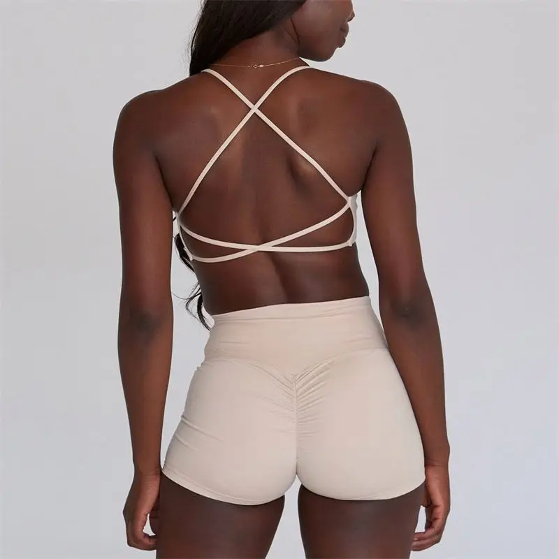 ECBC Wholesale Custom Butt Lifting Yoga Workout Nylon Athletic Matching Sexy Gym Fitness Summer Yoga Biker Women Shorts Sets