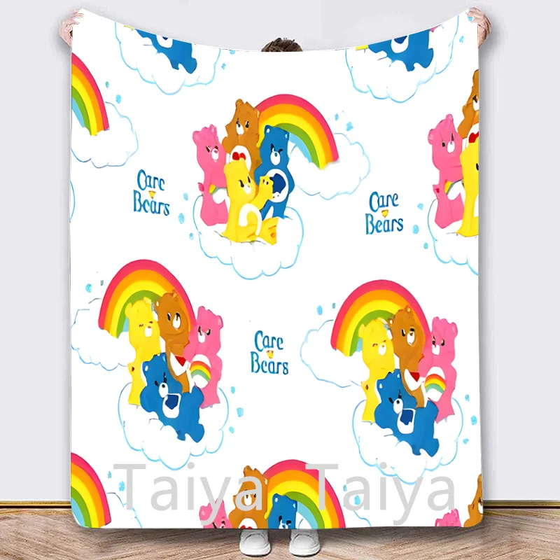 China Factory care bear cartoon Karol G Sherpa Blanket Double Layer Throw Blankets For Winter 4 season