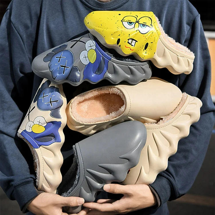 New Fashion Women Shoes Slippers Indoor Outdoor Winter Clogs Comfortable Non-slip Casual Shoes Furry Slides for Women Men