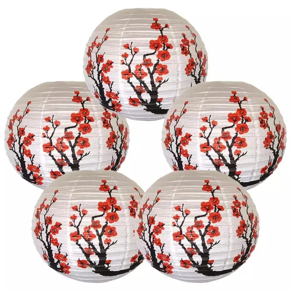Factory Wholesale Design Round Chinese Mix Light Hanging Ball Pap Decorative Paper Lanterns Decoration Items