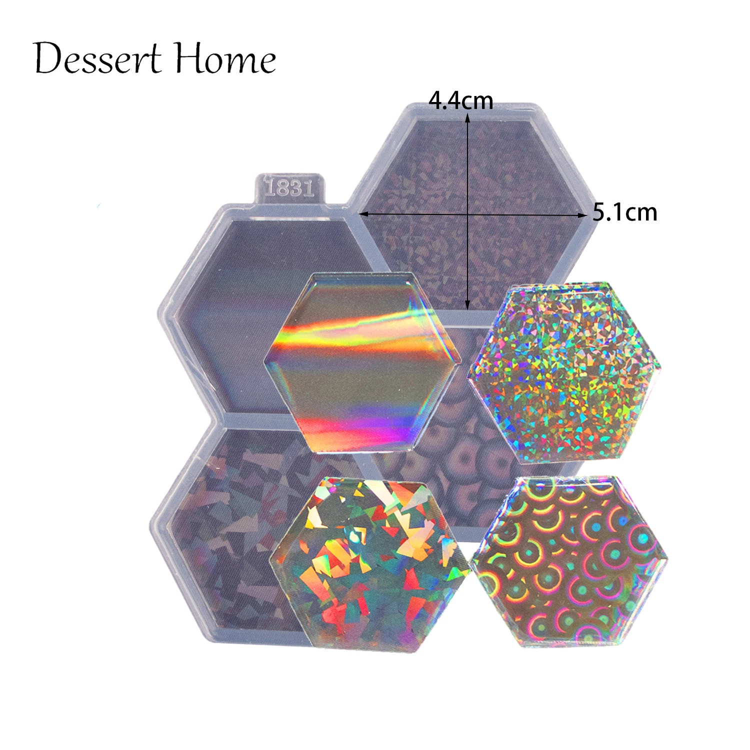 DY0451 Hologram Circle 0.75in/1.5in/1.75in  Square/Hexagon/Irregula Jewelry Epoxy Mould Round Resin Silicone Mold Badge Reel