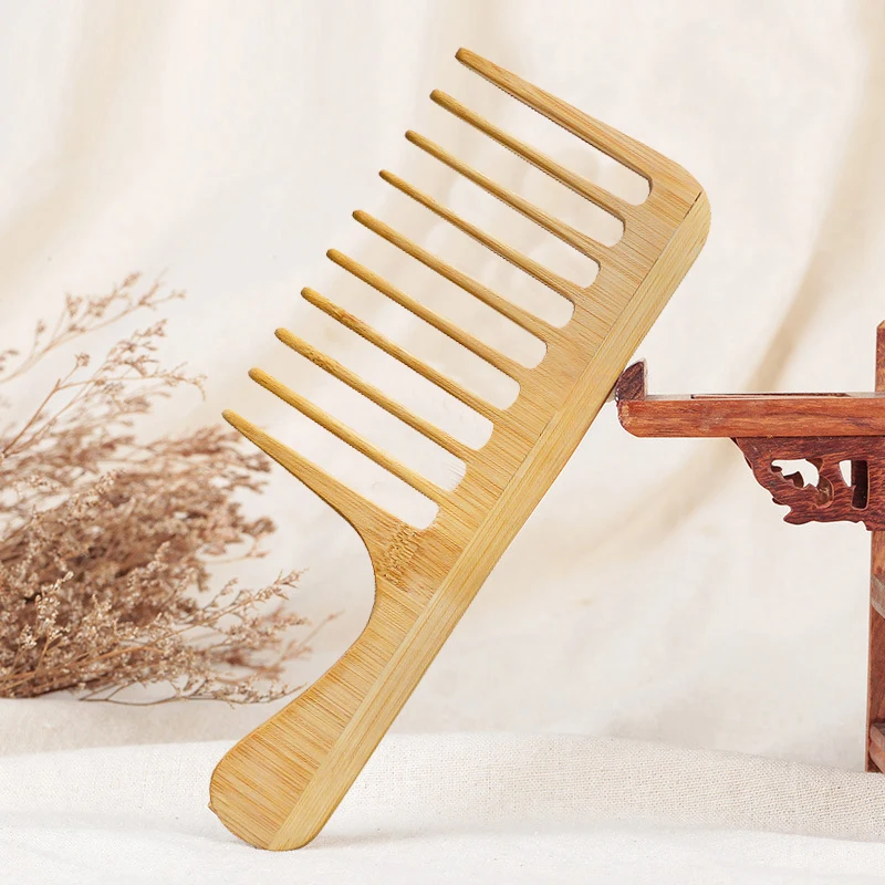 Wide Tooth wood Comb Wooden wide tooth hair comb detangler brush for Thick Curly Wavy Hair