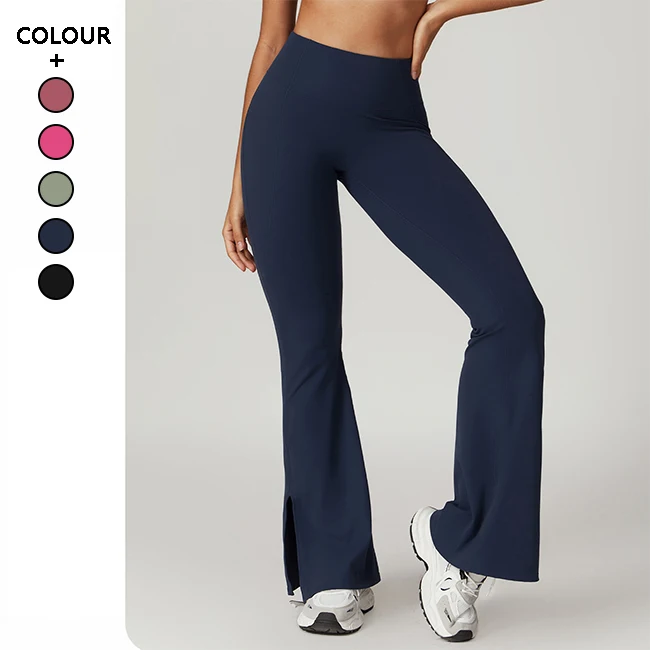 wholesale Sports Yoga pants for women wear flared high waist wide yoga trousers for fitness exercise tight sportswear leggings