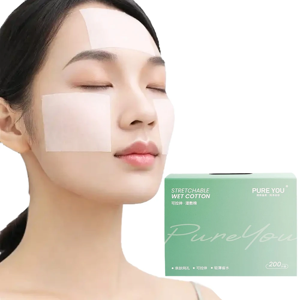 Free Sample Factory Price Save Water Wet Compress Stretch High Elasticity Stretch Cotton Pad Facial Cotton Face Pad Moisturizing
