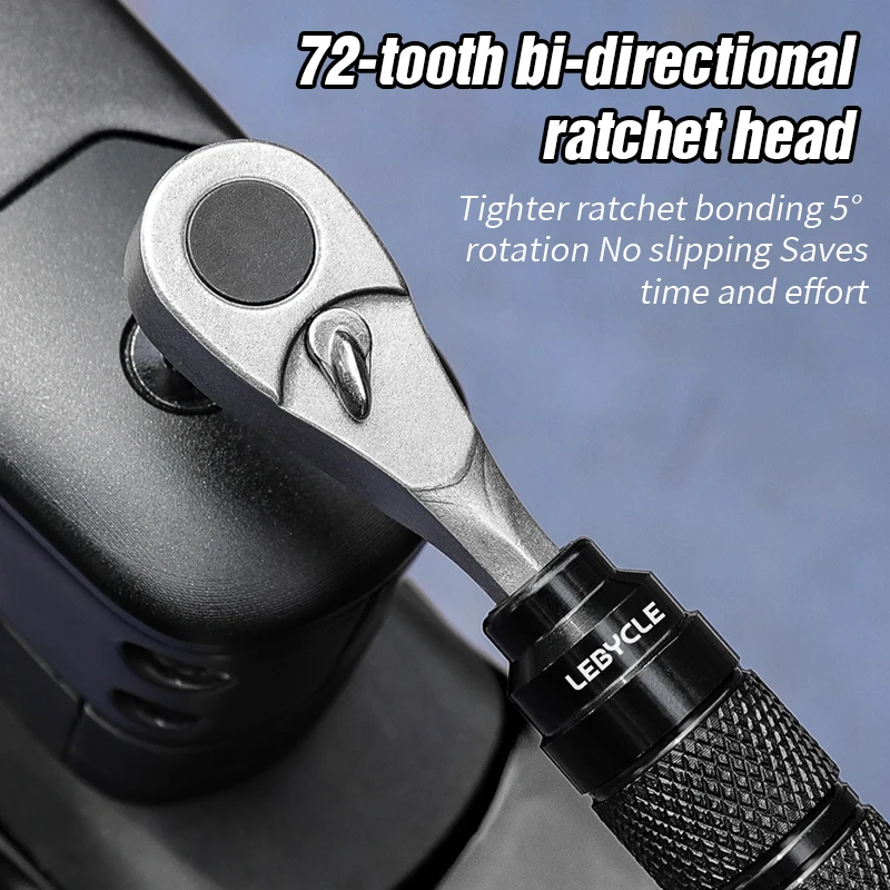 LeBycle Portable Mini High Quality Ratchet Wrench Bit Set Alloy Cycling Tool Set Mini Ratchet Wrench Screwdriver Bit Set