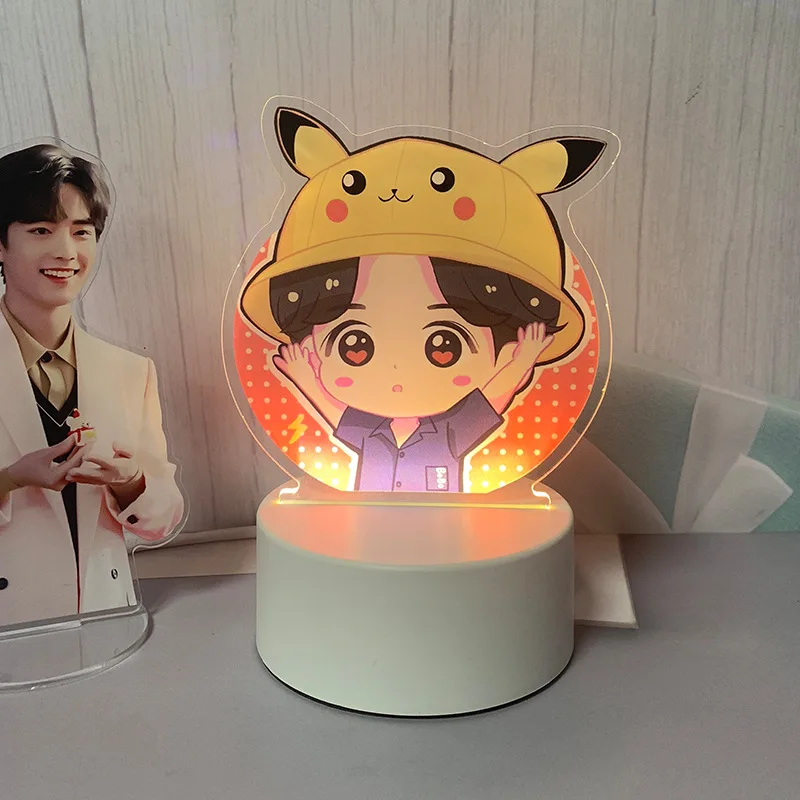 Custom photo creative 3d illusion anime lamparas acrylic table desk base LED Christmas lamp kids room decor night light