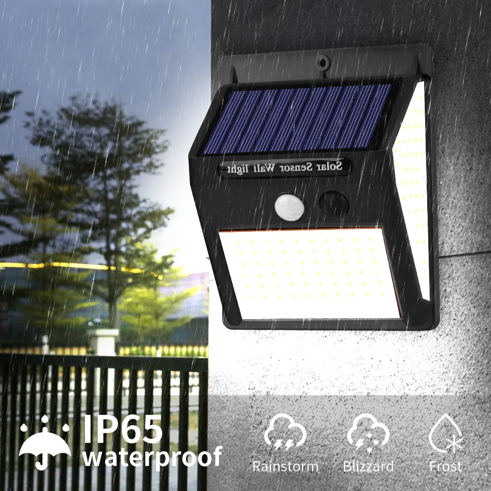 New Waterproof 140 LED Solar Panel Power PIR Motion Sensor Solar Garden Lights Outdoor solar security wall light