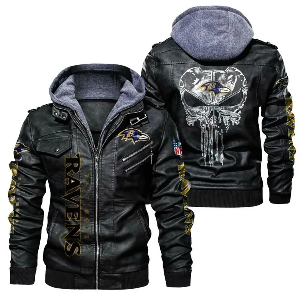 Wholesale Trademark Soccer American Football Teams Detachable Pullover Design PU Trendy Plus Size Leather Coat Men