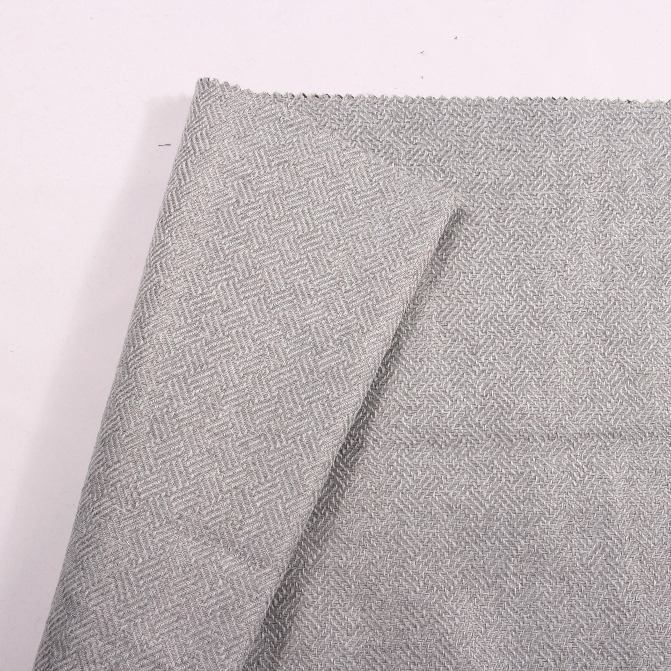Cheap price African 100% polyester linen look fabric for sofa curtain upholstery