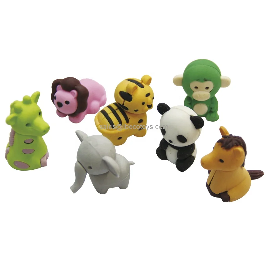 Игрушки-ластики в виде животных для конфет, шоколадных яиц-сюрпризов