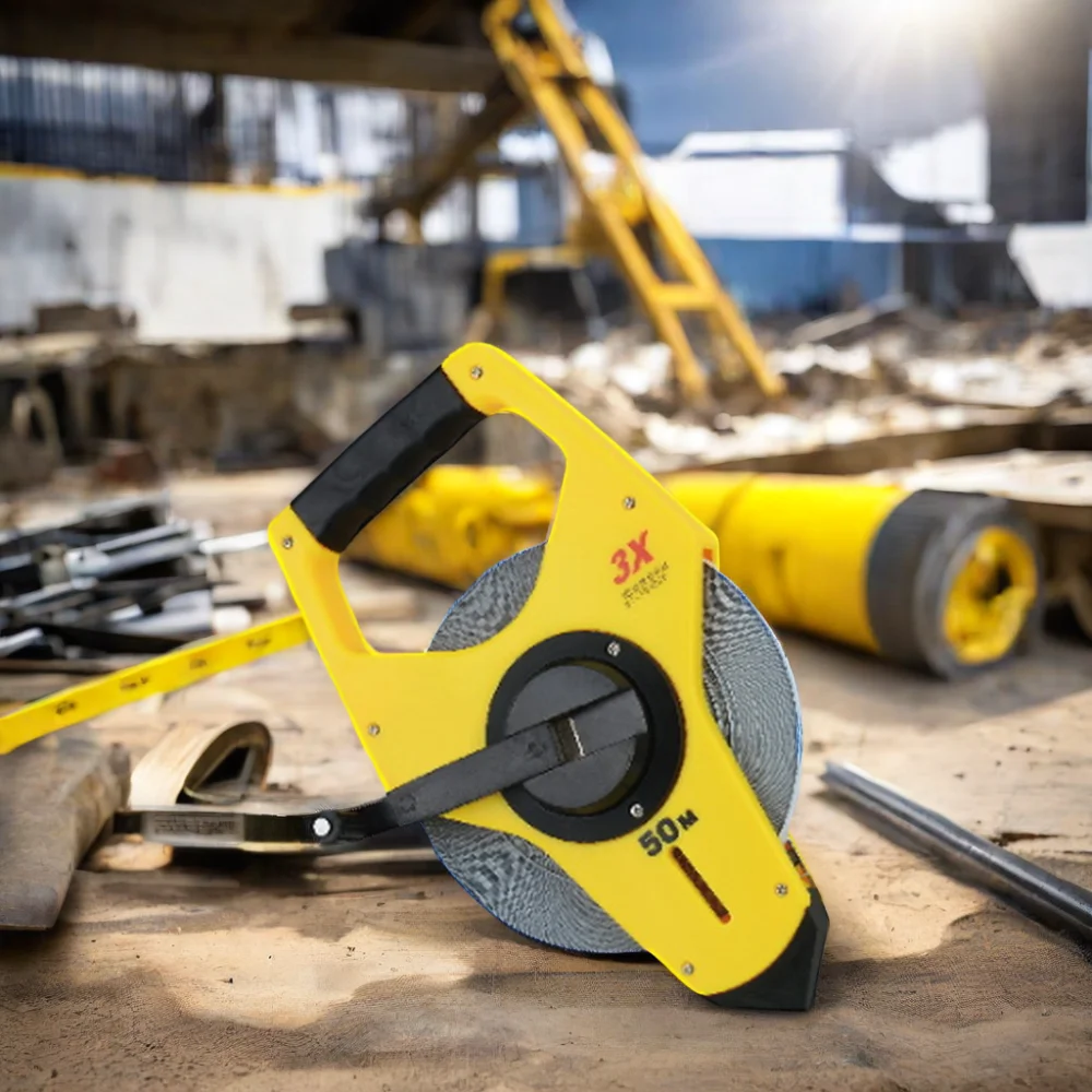 GJ19 3X Rewinding Open Rewind Steel Long Tape Measure Size 20-50m for Measuring