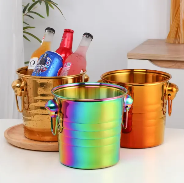 Home & Garden Kitchen & Tabletop Bar & Wine Buckets Beverage Tubs round & Oval Metal & Copper Bottle Coolers for Party Champagne