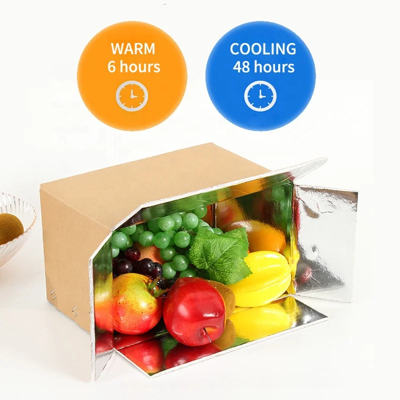 Insulated Styrofoam Frozen Food Packaging Container Aluminum Foil Liner Cooler Cardboard Thermal Chill Carton Box Insulation