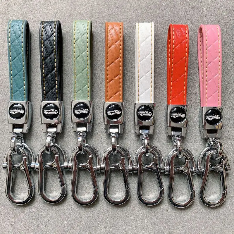 TL963 Customized Personalized Keychains Leather Key Chains Car Brand Turbo Gun Key Holder Ring Metal blanks Sublimation Keychain