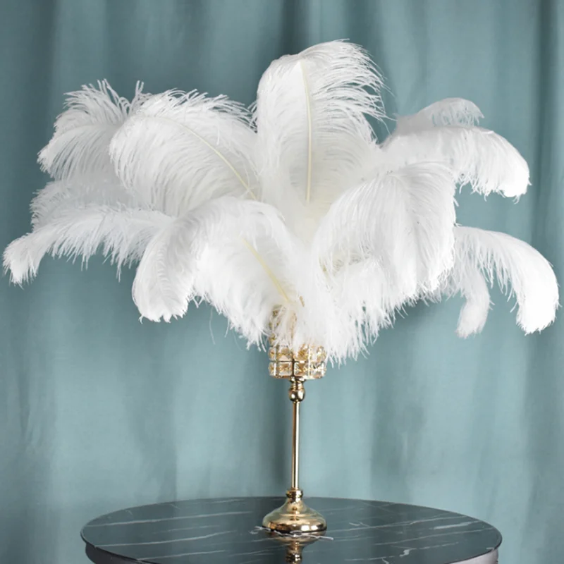 White ostrich hair 65-70 cm stage large feather decoration wedding pink feather wall manufacturers
