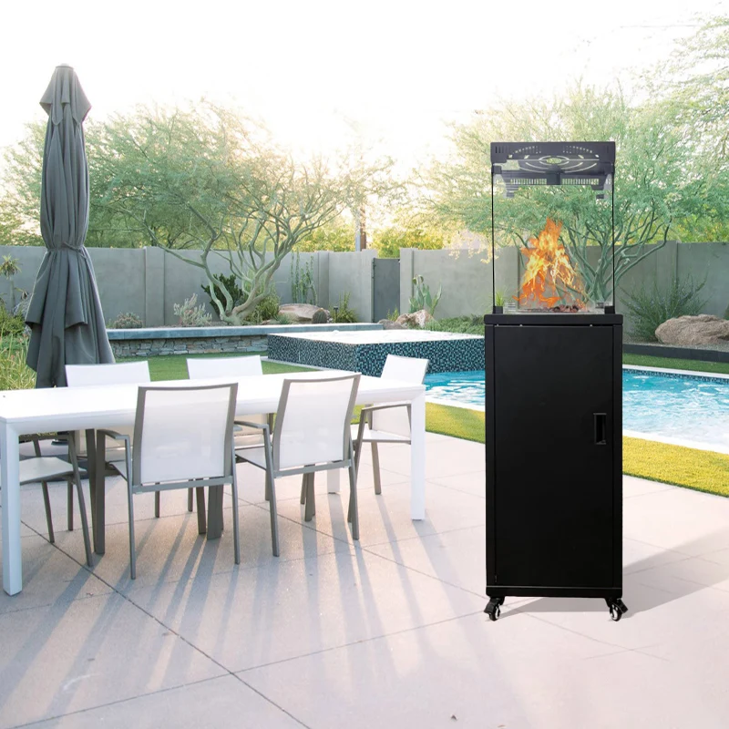 OEM/ODM factory design Outdoor gas fireplace with wheels Gas fire pit