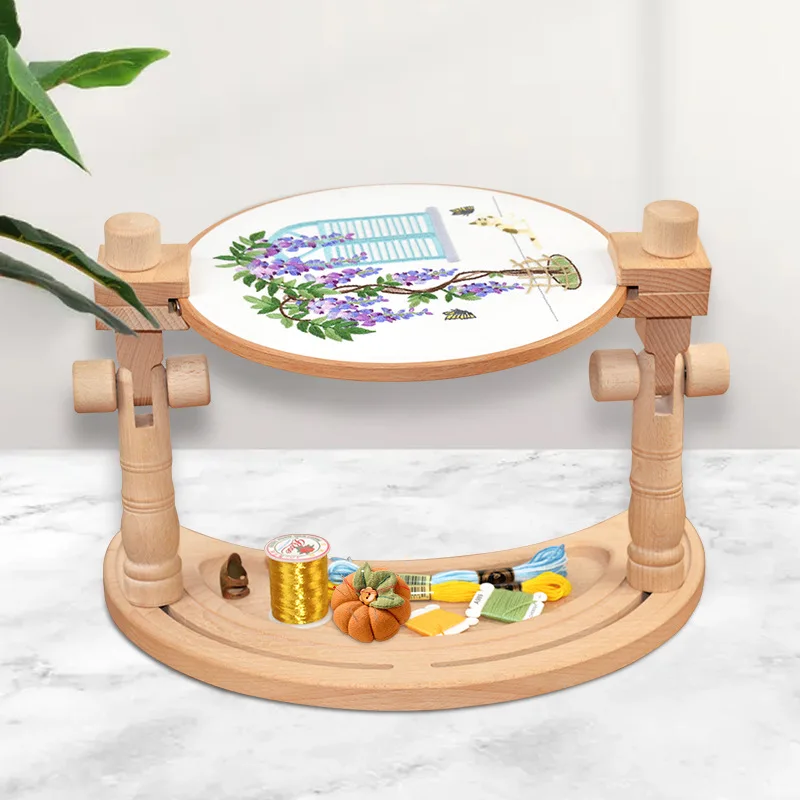 OEM Moon Bay Needlework adjustable cross stitch embroidery frame stand embroidery hoops frames embroidery hoop stand