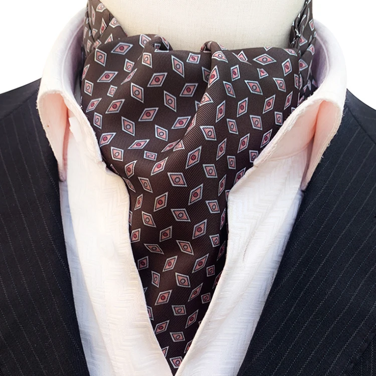 Fashion Style Custom Logo Paisley cravate homme Jacquard Colorful Silk Cravat Ascot for Men