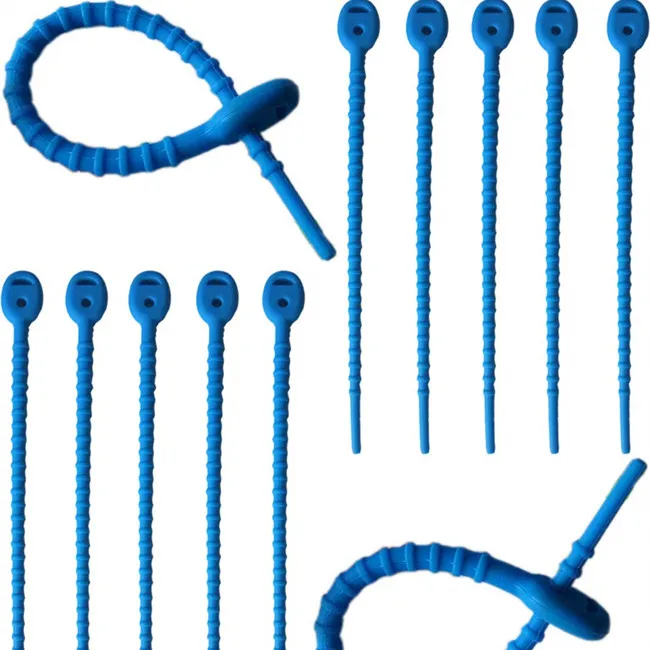 
China Factory Adjustable Twist Wire Ties Rubber Silicone Cable Tie Straps 