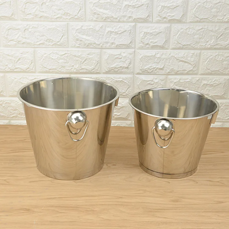 Two Ears Beer Ice Buckets Stainless Steel Champagne Empty Drum Iron Container Ice Bucket with Bottle Opener