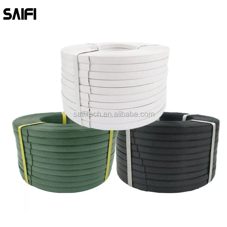 Free sample black PP box strapping roll plastic packing strip pp strap band roll for carton packing