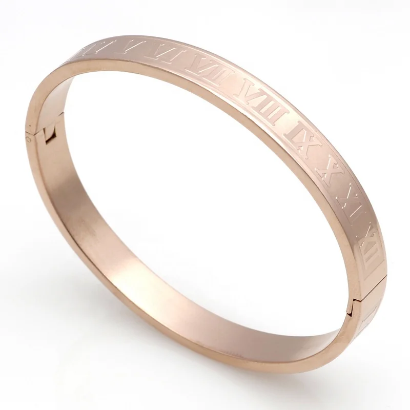 Kiss the Lover Couple Bracelet Creative Roman Numeral Titanium Steel Bracelet Bf Bangle with Rival Ring Valentine Gift Wholesale