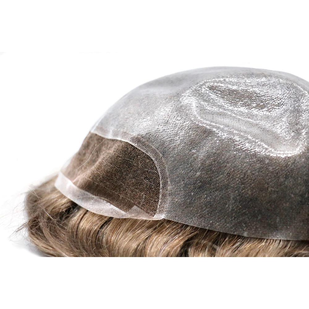 
Fast Shipping Natural Hairline Bleached Knots French Lace Men Toupee With Mono Net 