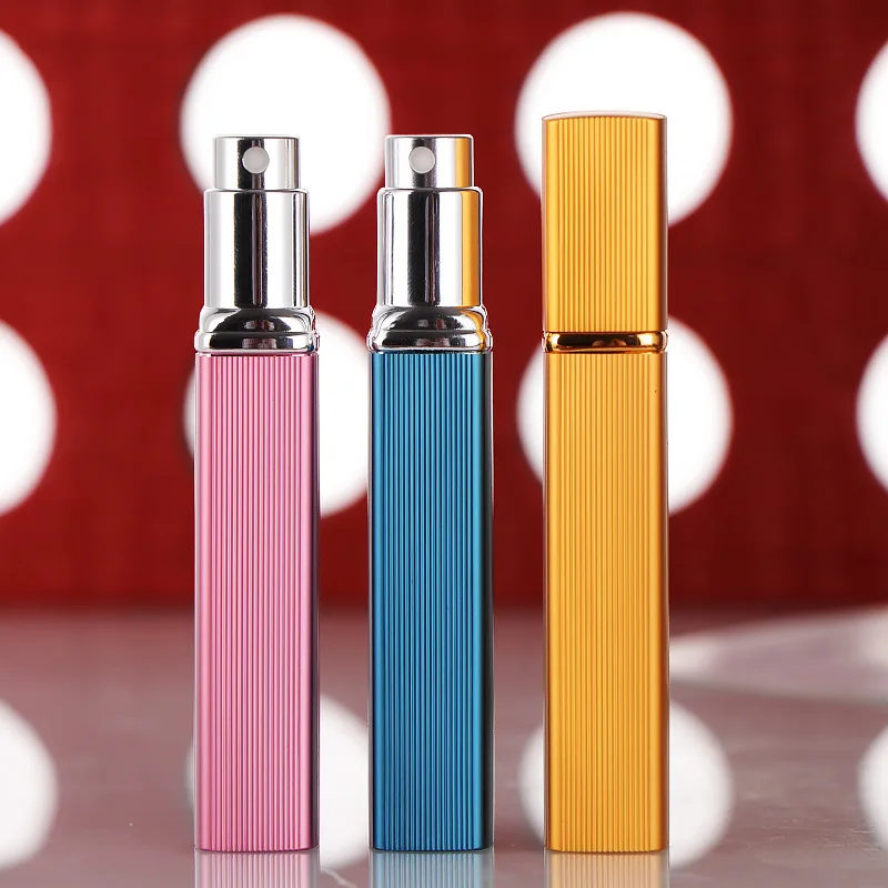 Factory Custom OEM New Design Empty Oil Perfume Atomizer 10ml Clear Square Glass Perfume Bottle with Spray