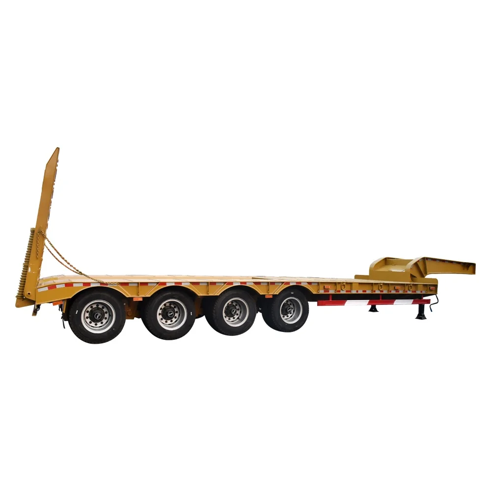 SINO AUTO 60 Tons Lowboy Trailer 40ft Flatbed Trailer 40t Low Bed Trailer