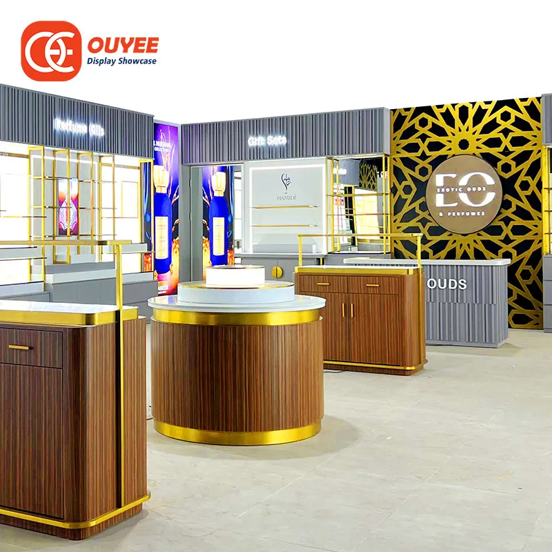 Supplier Manufacturing Oversized Perfume Bottles Display Mini Perfume Display Case Storage For Perfume Glass Decoration Kiosk