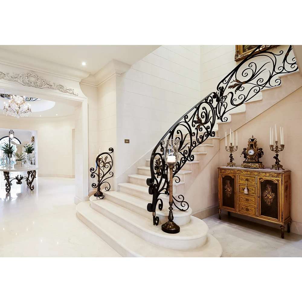 High Security Wrought Iron Railing Balcony Entrance Metal Balustrades Design For House Decoration