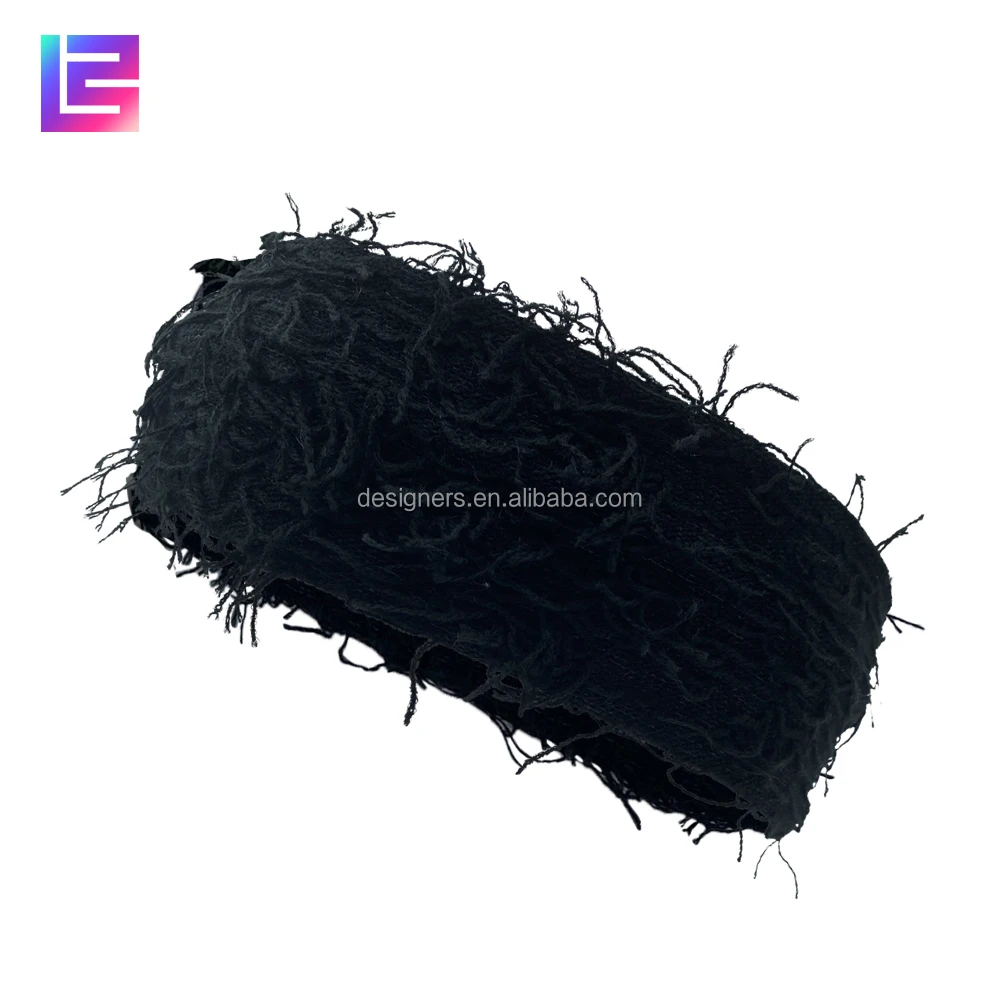 Wholesale crochet Stretchy sports elastic knitted hair bands sweatband yoga grassy distressed designer headbands